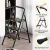 KINGRACK 3 Step Ladder, Sturdy Steel Step Stool with Safe-Lock