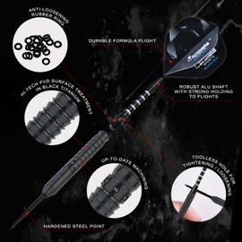 Formula Sports Darts with Metal Tip 90% Tungsten Steel Darts Pack of 3 Professional Steel Darts in 21, 22, 23, 24 g