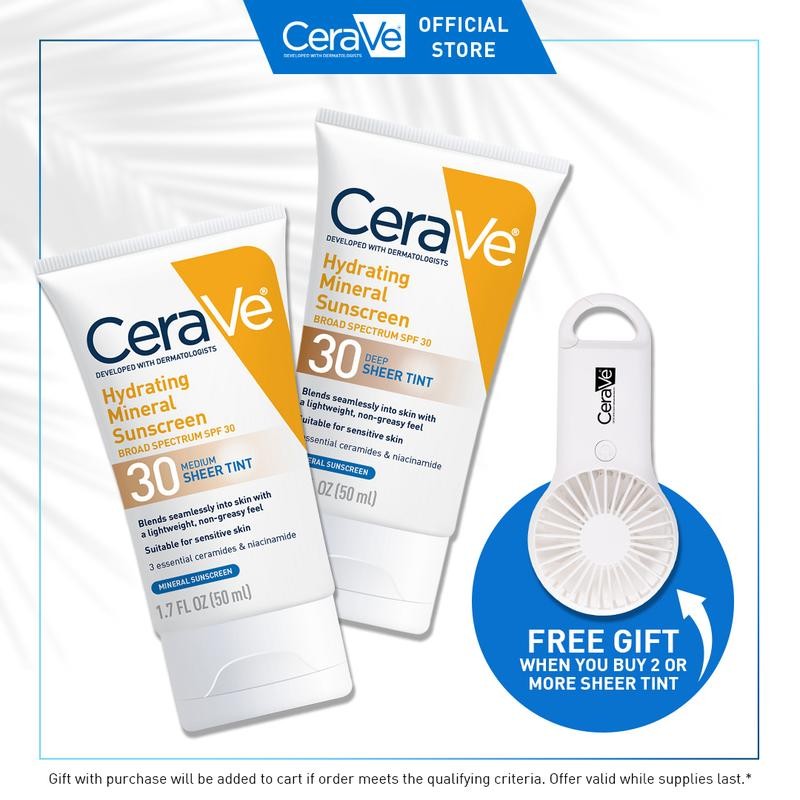 CeraVe Sheer Tint Hydrating Mineral Sunscreen SPF 30:_Dark