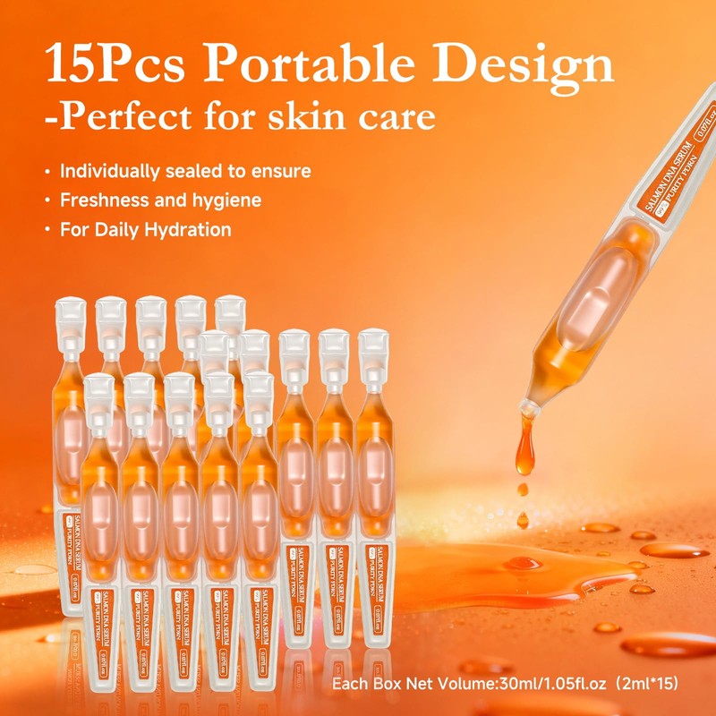 2 Pack Salmon DNA PDRN Peptide Serum, 30 Vials