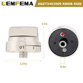 Lemfema Updated AEZ73453509 Range Burner Control Knob, Compatible with LG & Kenmore Oven Stove knobs Replaces AEZ72909008, AP5669773,AEZ73093308, AEZ72909013, AEZ72909007(5pcs)