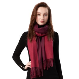 MaaMgic Women's Two Tone Stole with Cotton Pashmina Autumn Winter Multicoloured Blanket Scarf Multi Way -