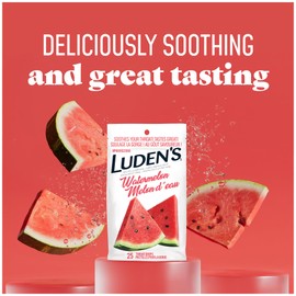 Luden's Throat Drops Watermelon, Soothing Lozenge, 25 Count (Pack of 1)