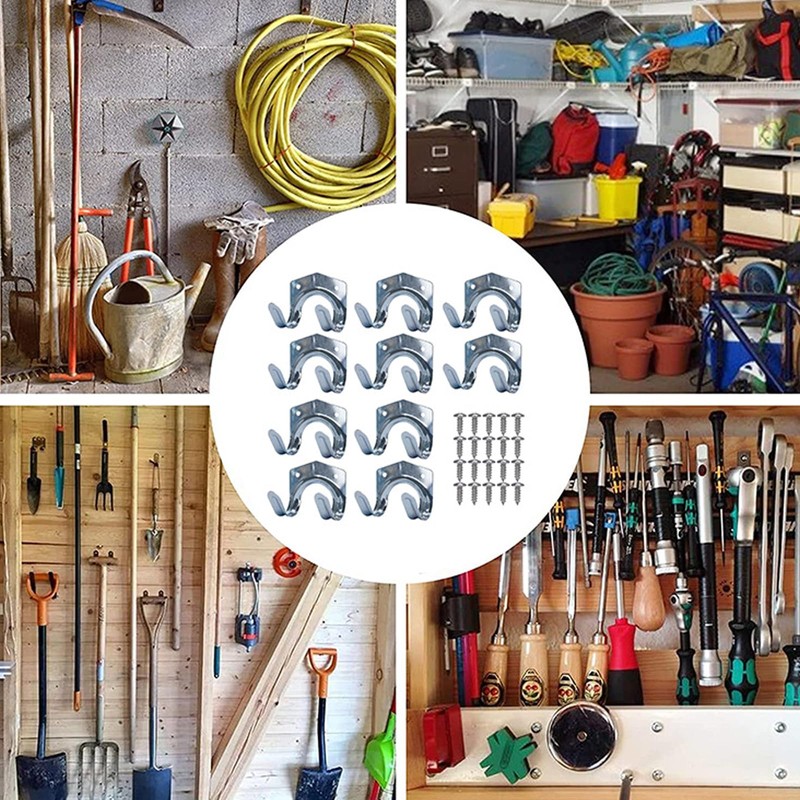 Ieron DIY 10 Pack Tool Hanger Hooks Set, Wall Hooks