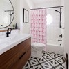 Volens Pink Ruffle Shower Curtain Farmhouse/Rustic Fabric Cloth Shower Curtains