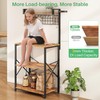 SNTD Bakers Rack with Power Outlet, Kitchen Shelves Microwave Stand