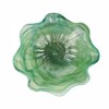 Vietri Onda Glass Green Ruffled Round Bowl, 13.75" D, 5.5"