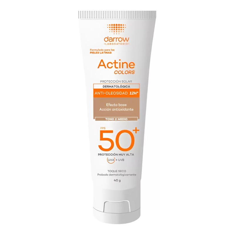 Darrow Actine Color Protector Solar Efecto Base Tono Medio 40g