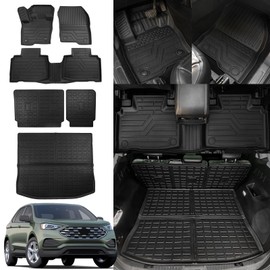 Rongtaod Cargo Mat Compatible with 2015-2024 Ford Edge 5-Seater (Not Fit SEL) Trunk Mat Trunk Liner TPE Cargo Liner Back Seat Cover Protector 2023 Edge Accessories (Backrest Mats+Trunk Mat)