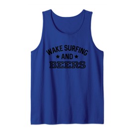 Wake Surfing & Beers Funny Summer Boating Drop The Rope Tank Top