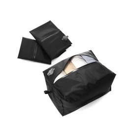 Large Travel Vacuum Bags for Luggage,Home Vacuum Storage Bags, Space Saver Seal Bag for Clothes（Black 1PC No Pump）24L