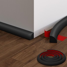 Flexible Quarter Round Molding, 158 Inch Peel and Stick Rubber Quarter Round Trim Molding with Self Adhesive, Waterproof Bendable Molding Trim for Wall Edge Corner,Staircase Cabinet Edge,Black