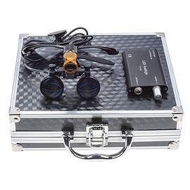 3.5X420MM Binocular Loupe with 5W Headlight Lamp Black Aluminum Box