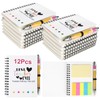 ZANAUWEKED 12 Packs Spiral Notebook Journal with Sticky Note and Pen for Teacher Appreciation Gifts, Portable Mini Pocket Notebook Steno Pads Bulk with Pen Holder for Teacher Supplies