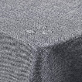 JIUZHEN Wipe Clean Waterproof Tablecloth for Kitchen, Linen Fabric Tablecloths for Picnic, Camping, Indoor, Outdoor, 135 x 240 cm, Grey