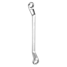 sourcing map Offset Extra Long Box End Wrench 18 x 21 mm Metric 12 Point 75 Degree Offset Double End Box Ratcheting Wrench Carbon Steel Polished Long Spanner Tools