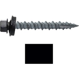 Metal ROOFING SCREWS: (250) 10 x 1-1/2" Black Hex Head Sheet Metal Roof Screw. Self starting metal to wood siding screws. EPDM washer. Colored head