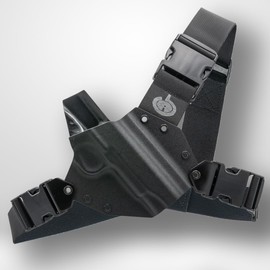 Kenai Chest Holster for a 1911 - Black (Model - Double Stack, No Rail, Fits .45 and 9mm, Left)