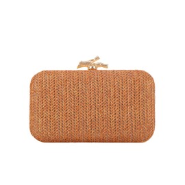 Fecialy Straw Clutch Purse for Women Summer Evening Handbag Straw Crossbody Shoulder Bag Woven Raffia Beach Purse, Brown