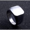 Men Pinky Ring Solid Polished Stainless Steel Signet Rings Biker