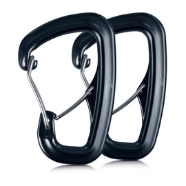 Travel Bird Heavy Duty Carabiner Clip Hook 8KN (1763 lbs), 2 PCS Ultra-Light Aluminum Caribeaners with Double Door D Ring Shape, for Hammock, Camping, Hiking, Backpacking, Dog Leash, Keychain Clip