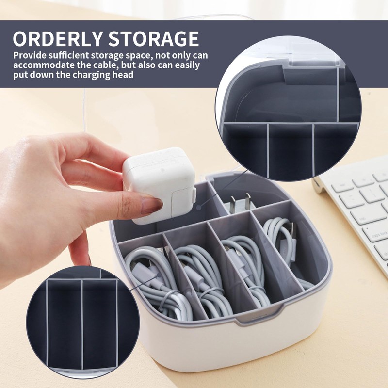 Cable Storage Box, Cable Box Organiser, Charging Cable Organiser Box