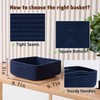 MiniArk Small Square Shallow Baskets for Organizing, 9.7x9.7x4.3 Inch Rope