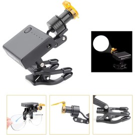 BONEW Global 5W Cordless Headlamp Clip-on Type with Optical Filter for Binocular Loupes Magnife rand Eyeglasses Adjustable Brightness Adjustable Angle DY-013
