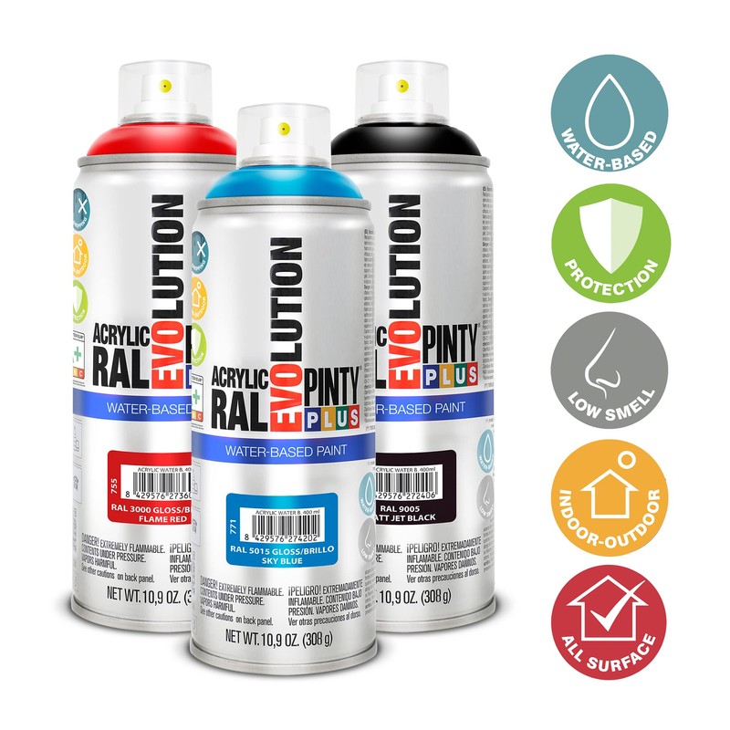 PINTY PLUS Water Based Spray Paint, 11oz, Low GWP Propellant,