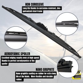 Heyner Exclusive Wiper Blades For Subaru Legacy IV 2003-2009 Spoiler Windscreen Wiper Replacement Front And Rear Set HES2418H14HRC