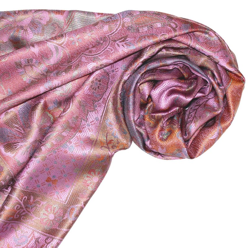 Lorenzo Cana Luxury Pashmina Scarf Jacquard Woven 100% Silk Paisley