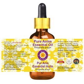 dève herbes Anise Essential Oil (Pimpinella anisum) with Glass Dropper | Pure | Non-Sticky | Non-Greasy | Lightweight | Men & Women | All Skin Types | Steam Distilled 30ml (1 oz)
