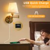Bedside Wall Mount Light with Dimmable Switch and USB Port,