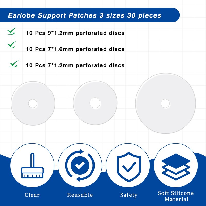 JIYIN Clear Piercing Discs for Silicone Healing Earrings, Silicone Perforated