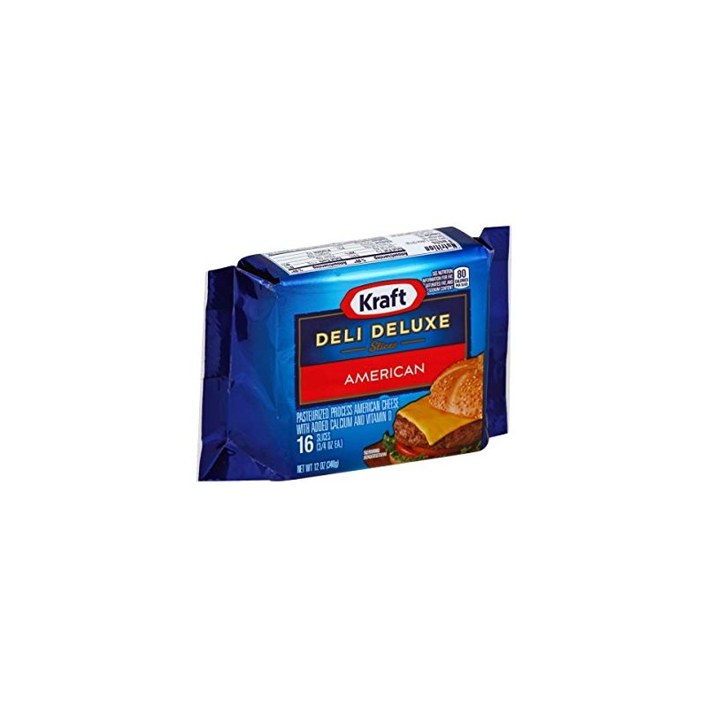Kraft Deli Deluxe American Sliced Cheese, 12 Ounce -- 12