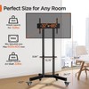 Perlegear Rolling TV Stand, Mobile TV Stand on Wheels for