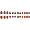 24 Pcs Coffee Brown Nails Fall Press on Nails Square