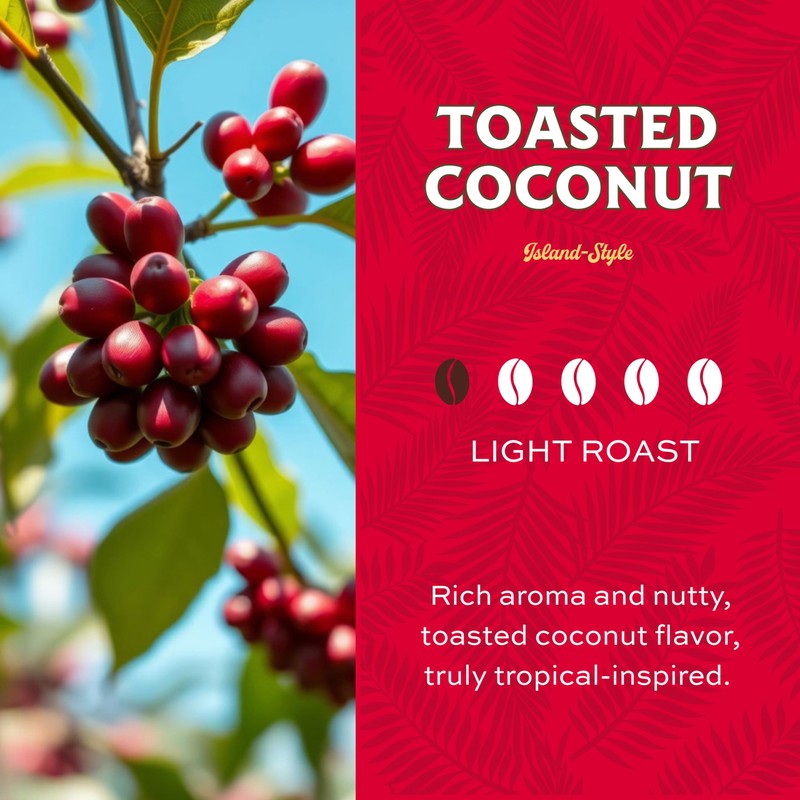 Lion Coffee, Arabica Coffee Beans, Light Roast, Premium Ground Coffee,