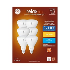 GE Relax 65-Watt EQ LED Br30 Soft White Dimmable Flood Light Bulb (6-Pack)