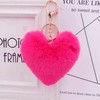 APOSITV Fur Charm Key Folder Heart Parts Pink Hot Pink