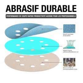 Schleifscheiben, 125 mm, Körnung 150, 50 Stück, 8 Löcher, Exzenter-Schleifscheiben, 125 mm, für Exzenterschleifer, zum Schleifen von Holz, Metall, Autoreparatur und Heimwerker