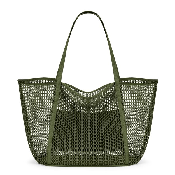KALIDI FANCY FOREST Beach Mesh Tote Bag, Womens Shoulder handbag