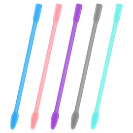 Xindojuz 5 PCS Silicone Wax Stick, 7.8 Inch Reusable Epoxy Stir Sticks Resin Supplies Spatula Waxing Applicator, Craft Tools for Paint Liquid Making Glitter Tumblers Art DIY Projects (5 Colors)