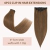 TESS Clip in Extensions Echthaar 6stk 36g, 6 Clip in