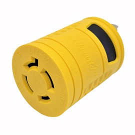 Parkworld 884999 Generator Adapter 3-Prong 20 AMP Locking L5-20P Plug to 4-Prong 20 AMP Locking L14-20R Receptacle (Two hots bridged)