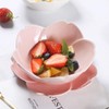 KKGUD Cute Cherry Blossom Ceramic Serving Bowl with Saucer and
