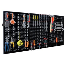 Ultrawall Peg Board Wall Organizer 4 ft. Metal Pegboard Garage Wall Pegboard Tool Storage Kit with Accessories for for Workbench, Garage
