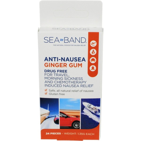 Sea-Band Anti-Nausea Ginger Gum 24 (2 Pack)