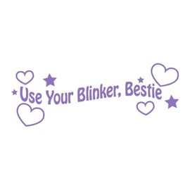 Use Your Blinker Bestie 12 inch Lavender Indoor Outdoor Vinyl Decal