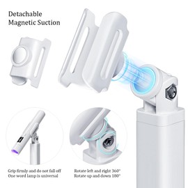Handheld UV Light for Nails, Rechargeable Portable UV Nail Lamp, Mini Nail Dryer LED Light with 2 Timer Modes and Magnetic Stand, LCD Screen, Quick Curing, Suitable for Home DIY